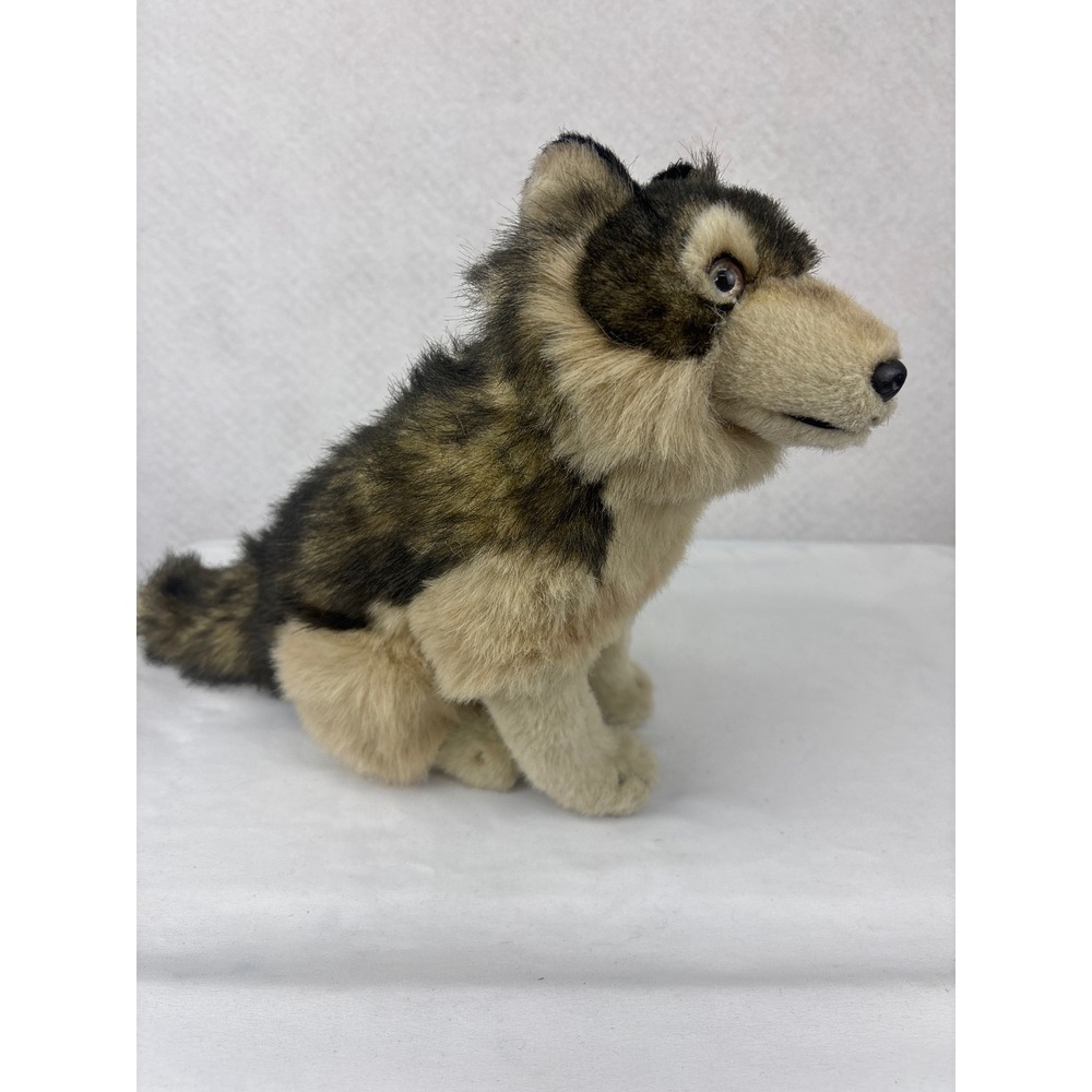 Wolf Plush Toy, 10 inch, First & Main Zephyr 5276 Stuffed Animal Gray Brown